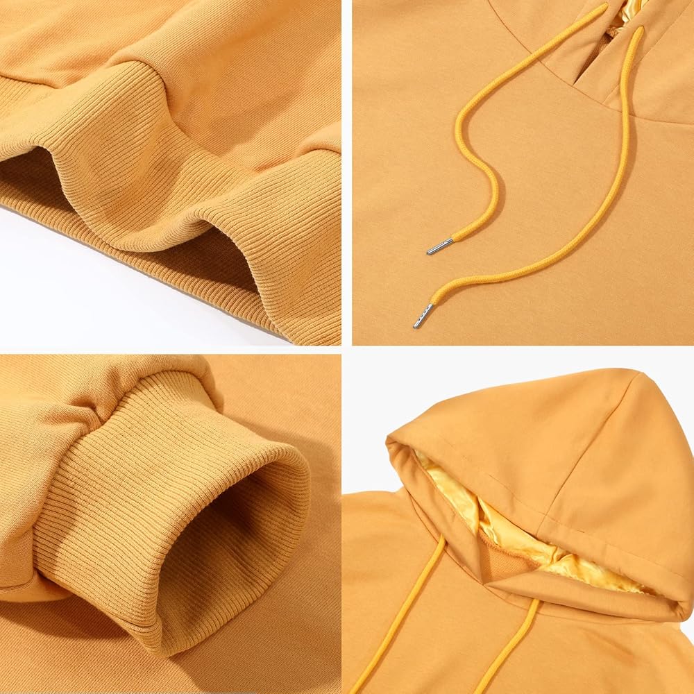 Satin Lined Hoodie Women's Casual Long Sleeve Satin Pullover